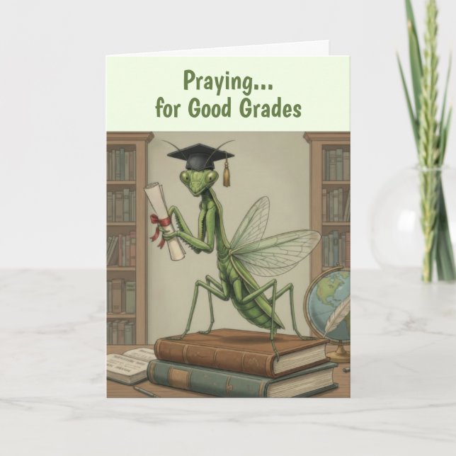 Carte Funny Praying Pantis Graduation Card (Devant)
