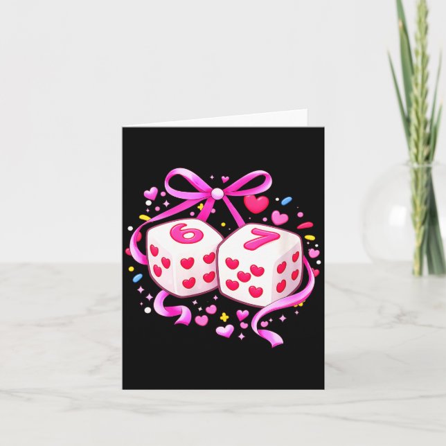Carte Funny Preppy 67 Saint-Valentin Six Sept Dés 6 pour (Devant)