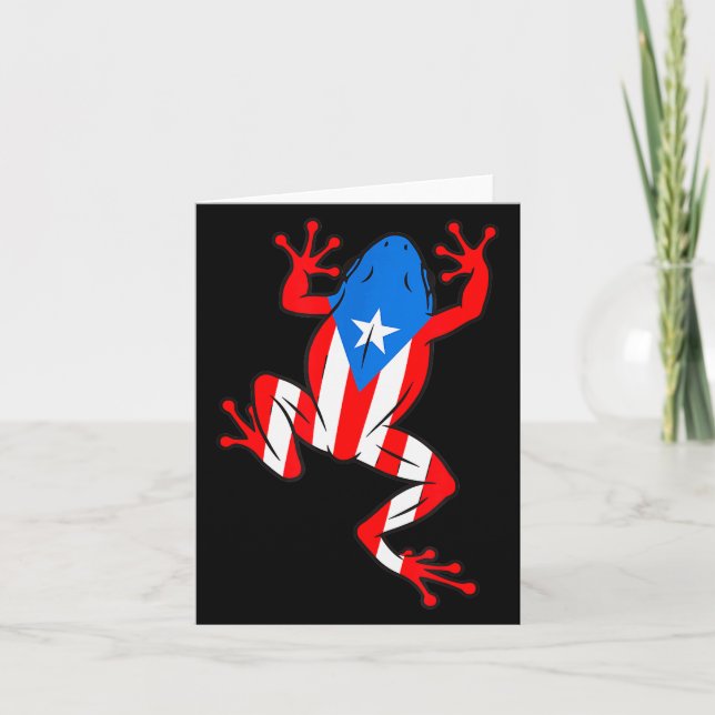 Carte Funny Puerto Rico Coqui Frog Puerto Rican Flag Bor (Devant)