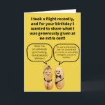 Carte Funny Pun Complimentary Peanuts Happy Birthday<br><div class="desc">There may be no such thing as a free lunch, but you can still get (sort of) free peanuts with your commercial flight! A friend, when he was a new teacher, hosted a seminar at which he provided donuts. He was so proud that he sent a pre-seminar notice in which...</div>