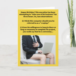 Carte Funny Pun Constipatient Joyeux anniversaire