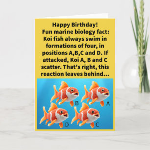 Carte Funny Pun D Koi Joyeux anniversaire