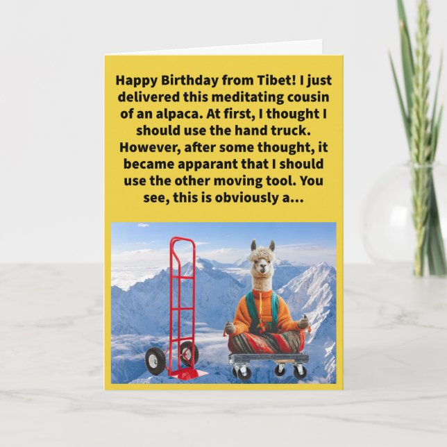 Carte Funny Pun Dolly Llama Joyeux anniversaire (Devant)