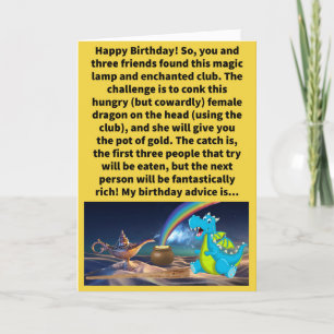 Carte Funny Pun Go Quart et Conk Her Happy Birthday