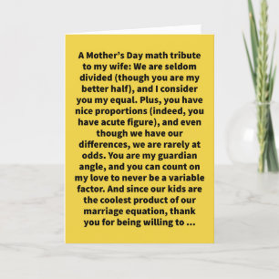 Carte Funny Pun Happy Mother's Day Math