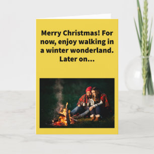 Carte Funny Pun Perspire by the Fire Merry Christmas