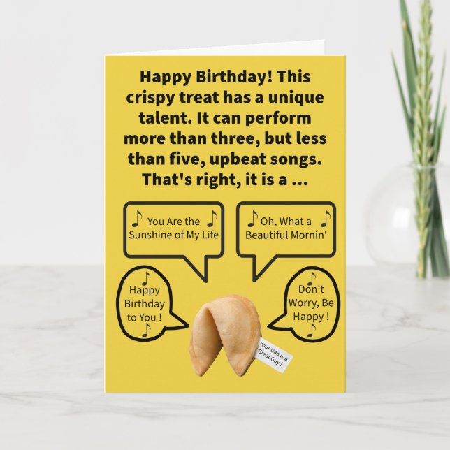 Carte Funny Pun Quatre Tune Cookie Joyeux Anniversaire (Devant)