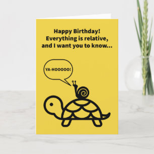 Carte Funny Pun Snail Riding Turtle Relative Anniversair