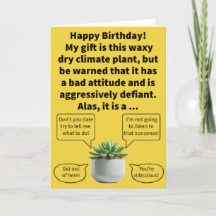 Carte Funny Pun Truculent Succulent Joyeux Anniversaire