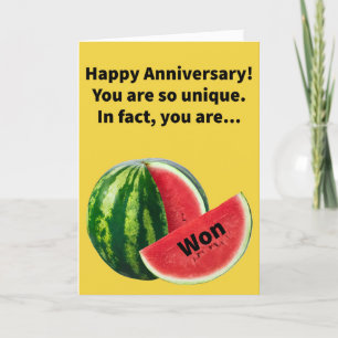 Carte Funny Pun Won dans un Melon Happy Anniversaire