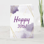 Carte Funny Purple 30e anniversaire Aquarelle, cadre d'o<br><div class="desc">Jolie,  féminine,  violet et or parties scintillant cadres aquarelle,  drôle de 30ème anniversaire carte pour les femmes. Tourner à 30 ans est une grande étape. Cette carte est parfaite pour les femmes avec un grand sens du humour.</div>