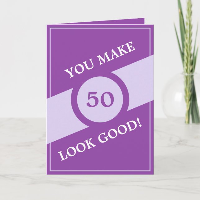 Carte Funny Purple Personnalisé Frère 50e anniversaire (Devant)