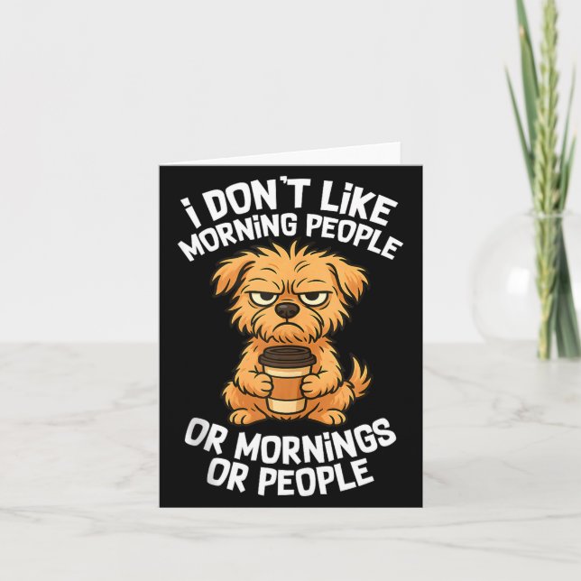 Carte Funny Quote Coffee Sleepy Cute Dog Puppy Lover Gif (Devant)