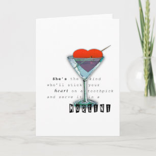 Carte Funny Quote Martini Glass Greeting Card