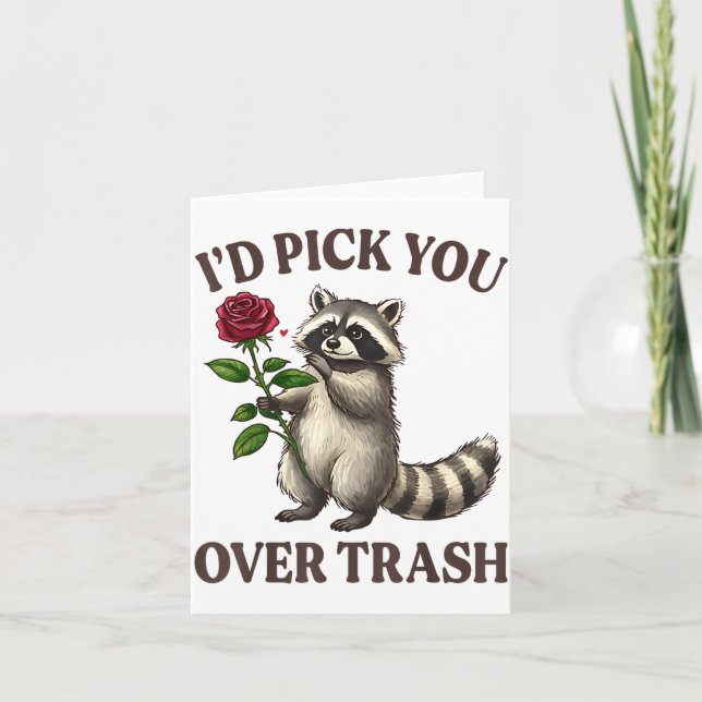 Carte Funny Raccoon I’d Ck You Over Trash Valentines Day (Devant)