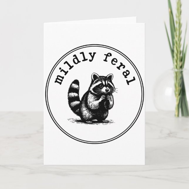 Carte Funny Raccoon Mildly Feral Introvert Humor Animal (Devant)