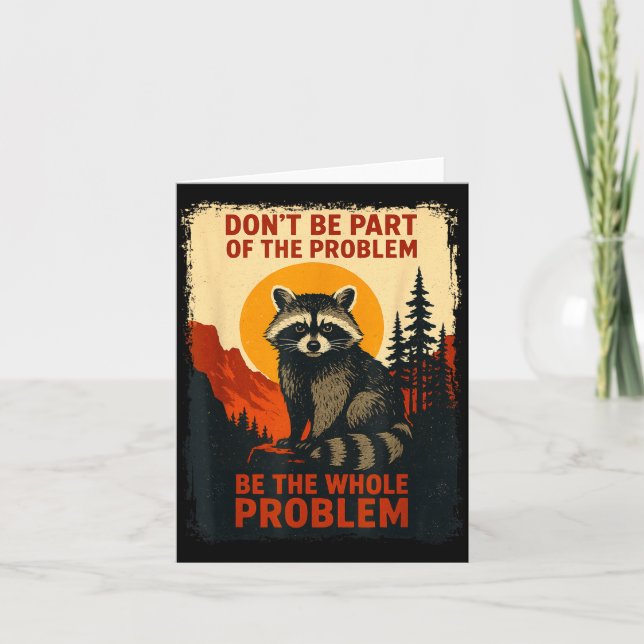 Carte Funny Raccoon Nature Wildlife Outdoor Graphic Sarc (Devant)