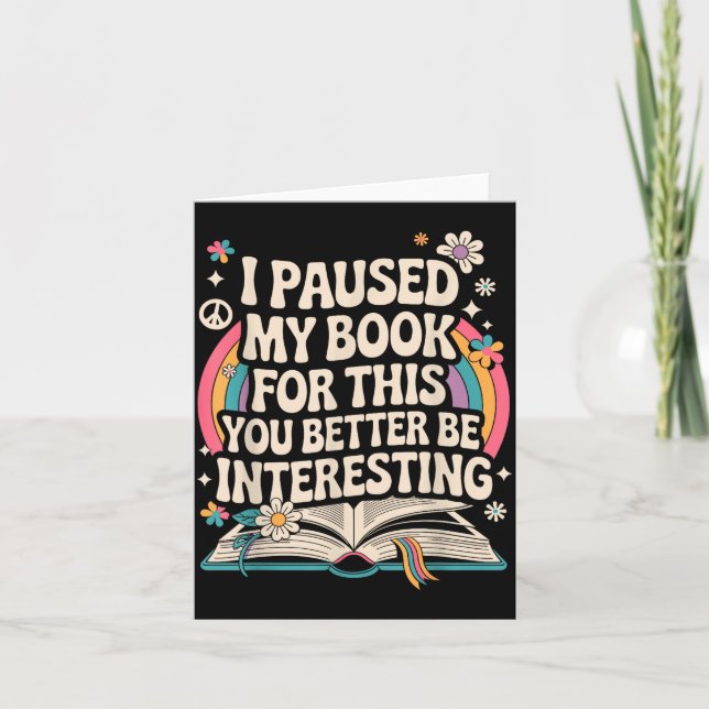 Carte Funny Reading Quote For Bookworm And Librarian  (Devant)