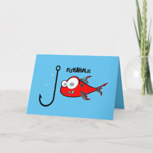 Carte Funny Red Graphic Fishaholic Mens Design