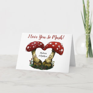 Carte Funny Red Mushroom Pun I Love You Valentine's Day