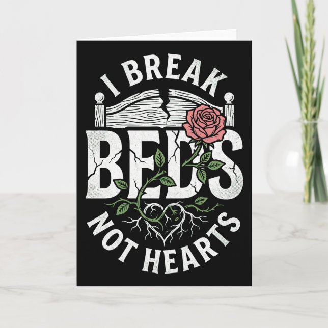Carte Funny Relationship Break Beds Not Hearts Sassy (Devant)