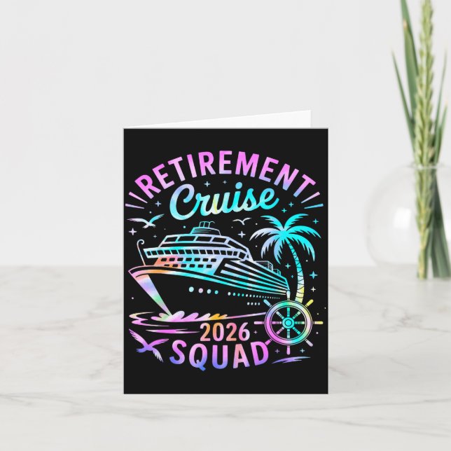 Carte Funny Retirement Cruise 2026 Squad Tie Dye Retired (Devant)