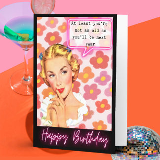 Carte Funny Retro Birthday Card Best Friend-Sassy-NextYr