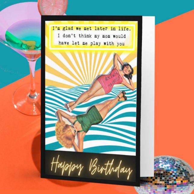 Carte Funny Retro Birthday Card Best Friend-Sassy-Play (Créateur téléchargé)