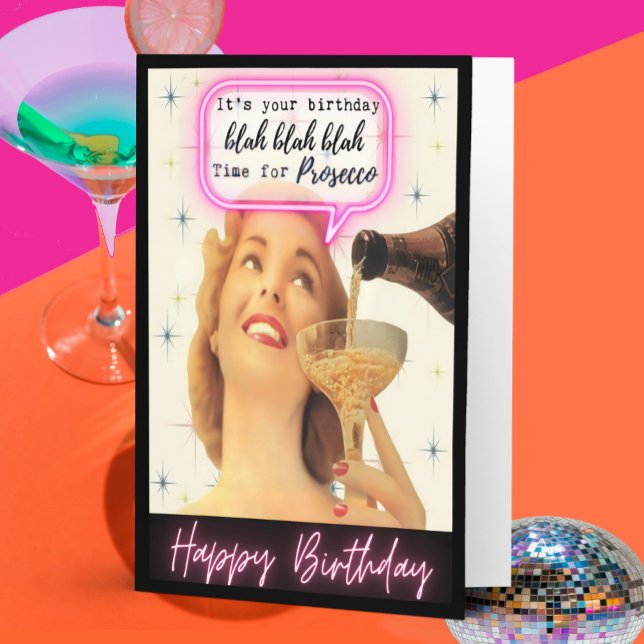 Carte Funny Retro Birthday Card Best Friend-Sassy-Prosec (Créateur téléchargé)