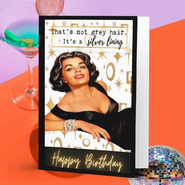 Carte Funny Retro Birthday Card Best Friend-Sassy-Silver (Créateur téléchargé)