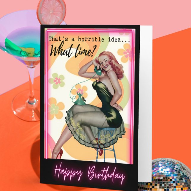Carte Funny Retro Birthday Card Best Friend-Sassy-Time (Créateur téléchargé)