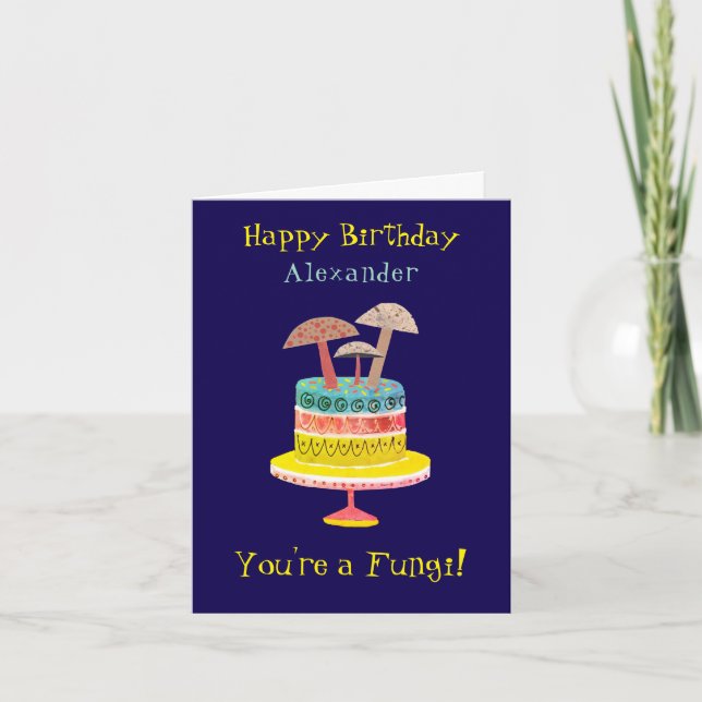 Carte Funny Retro Champignons Pun Cute Fungi Anniversair (Devant)