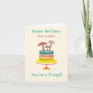 Carte Funny Retro Champignons Pun Cute Fungi Anniversair