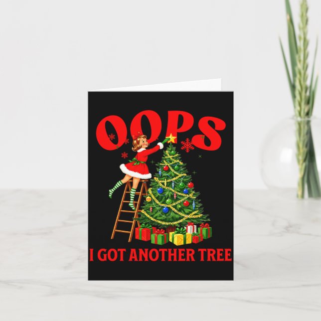 Carte Funny Retro Christmas Oops I Got Another Tree Prem (Devant)