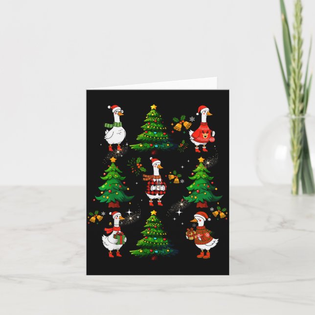 Carte Funny Retro Merry Goosemas Christmas Silly Goose X (Devant)