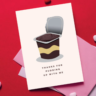 Carte Funny Retro Pudding Valentine's Day Greeting Card