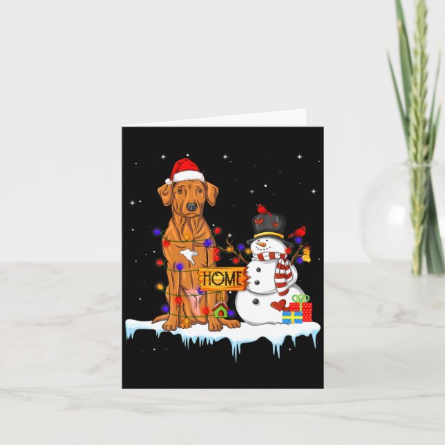 Carte Funny Rhodesian Ridgeback Dog Christmas Snowman Xm (Devant)