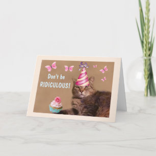 Carte Funny Ridiculisé Chat Anniversaire