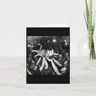 Carte Funny Rock Show Chat Mème mignonne Tabby Kitten Fo