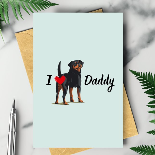 Carte Funny Rottweiler Chien Bum Butt Fête des pères du  (Créateur téléchargé)