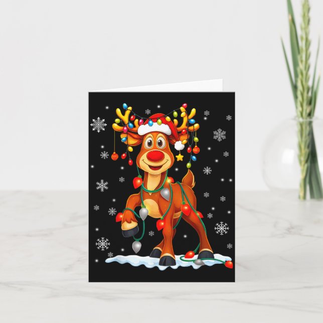 Carte Funny Rudolph Reindeer Pjs Pajamas Christmas Men W (Devant)