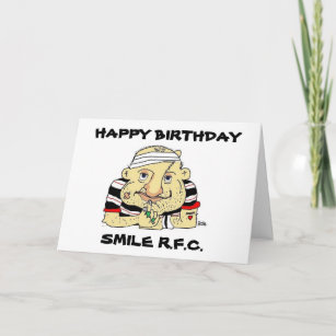 CARTE FUNNY RUGBY ANNIVERSAIRE SALUANT