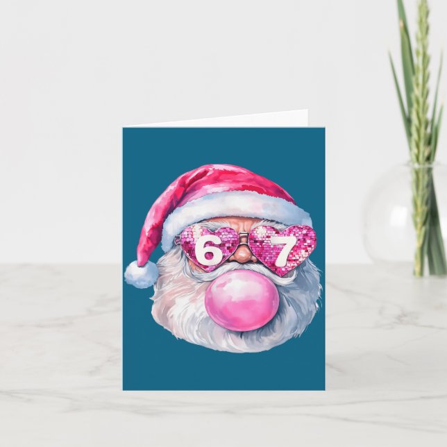 Carte Funny Santa 67 Bubblegum Nk Christmas Six Seven Me (Devant)