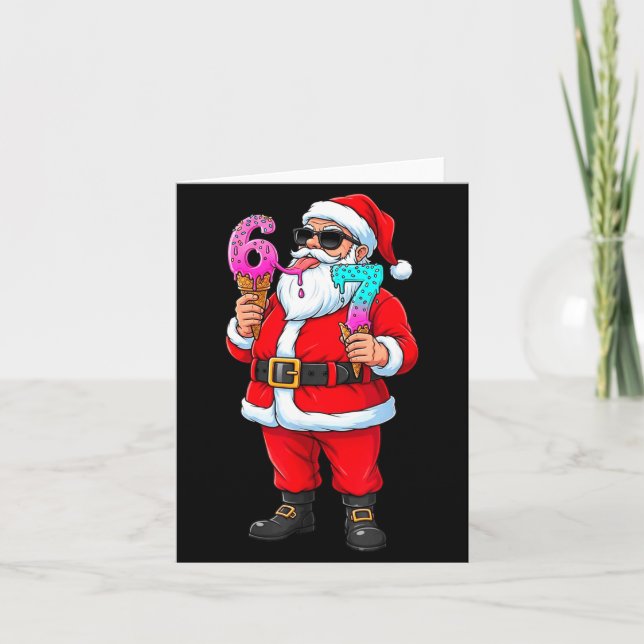 Carte Funny Santa 67 Ice Cream Christmas Drip Xmas Teens (Devant)