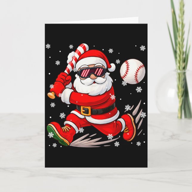 Carte Funny Santa Baseball Christmas Pajamas Xmas Men Bo (Devant)