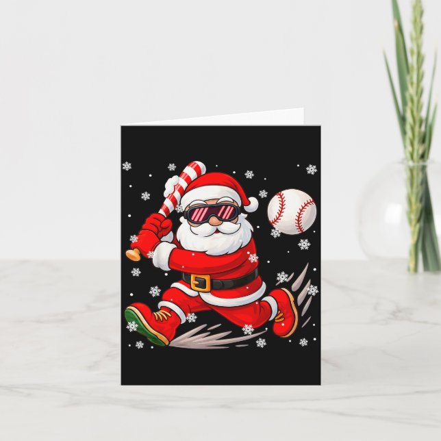 Carte Funny Santa Baseball Christmas Pajamas Xmas Men Bo (Devant)