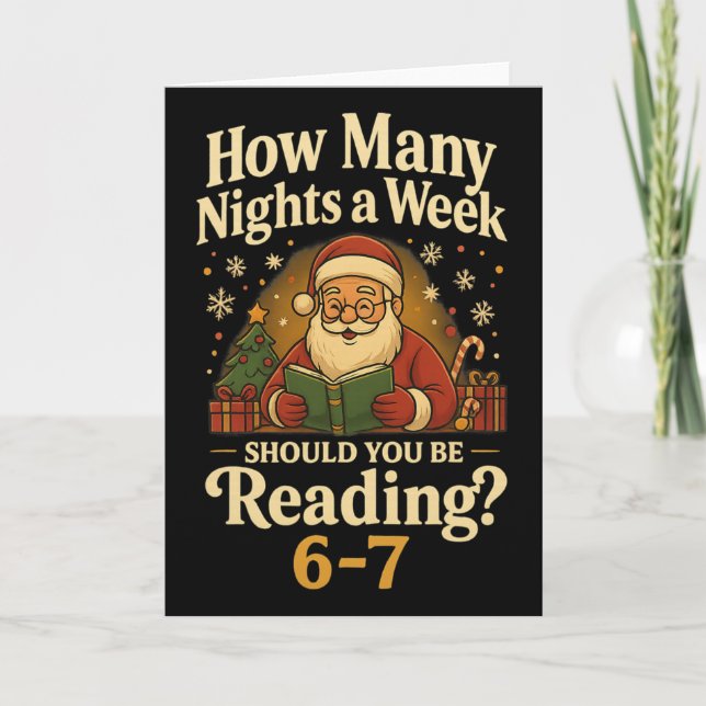 Carte Funny Santa lisant 67 Meme Tee Noël Enseignant  (Devant)