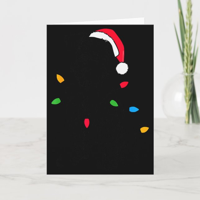 Carte Funny Santa Miniature Schnauzer Christmas Lights D (Devant)