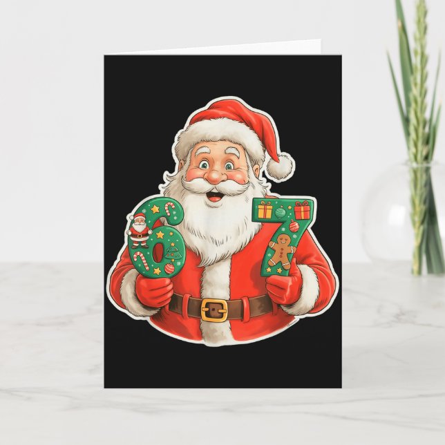 Carte Funny Santa Pajamas Christmas 2025 Six Seven 67 Me (Devant)