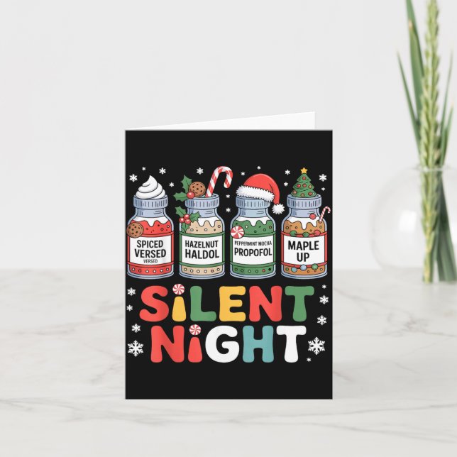 Carte Funny Santa Profol Silent Night Icu Nurses Merry C (Devant)